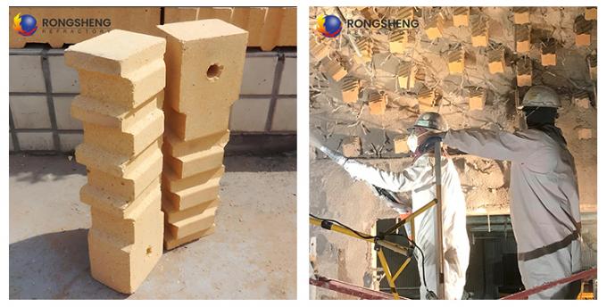 産業用炉 懸垂火 レンガ 熱ショック耐性 耐火性 高アルミナ アンカーレンガ 熱炉用 1